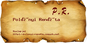 Polónyi Renáta névjegykártya